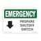 Signmission OSHA EMERGENCY, 10" Height, 14" Width, 14" W, 10" H, Landscape, Electrical Propane Shutoff Switch OS-EM-D-1014-L-10291 - alternate 1